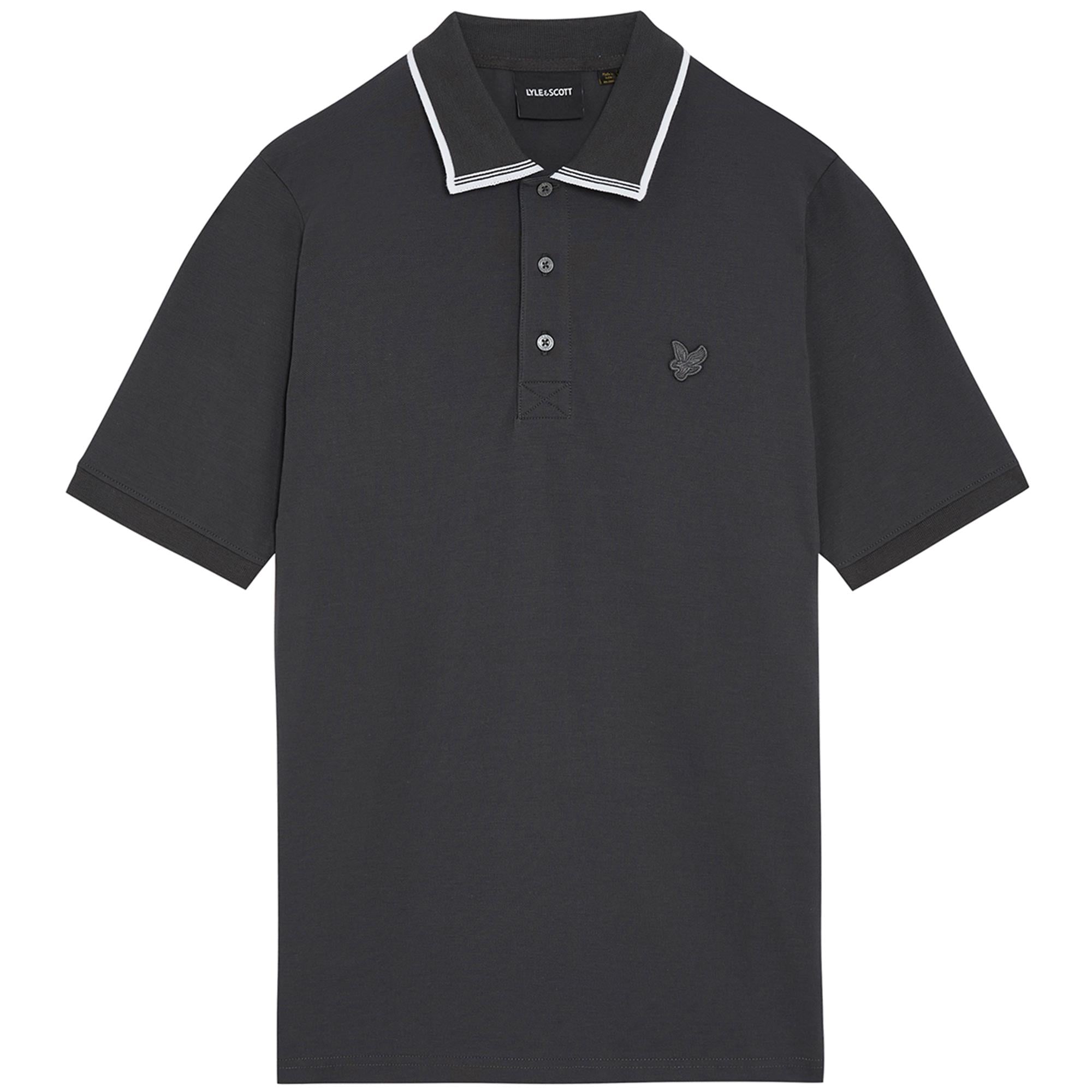 Lyle & Scott Tipped Superfine Polo Shirt Gunmetal